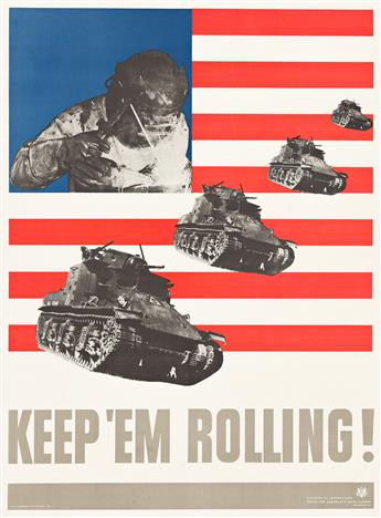 LEO LIONNI (1910-1999). KEEP EM ROLLING! Group of 4 posters. 1941. 40x30 inches, 101½x76¼ cm. U.S. Government Printing Office, [Washin